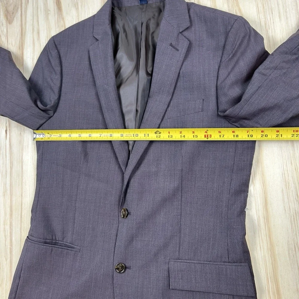 J. Crew Thompson Blazer Men 38R Maroon‎ Wool Blend Houndstooth Preppy